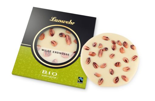 Lanwehr Bio Fairtrade Schokolade in der Sorte Wilde Erdnüsse Schokoladentaler